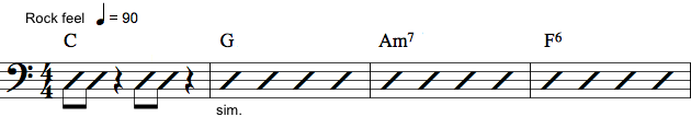 Basnotation med rytmenoder