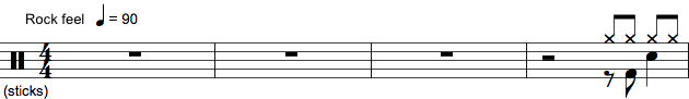 Tromme-spilleanvisning med pauser