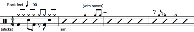 Notation af tromme markeringer